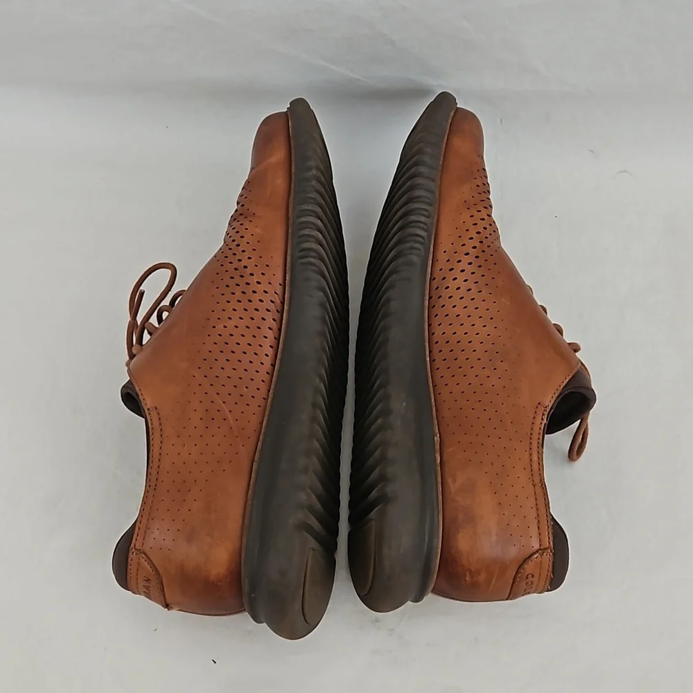 COLE HAAN Zerogrand Lazer British Tan Lace Up Wingtip Oxford Size 11.5